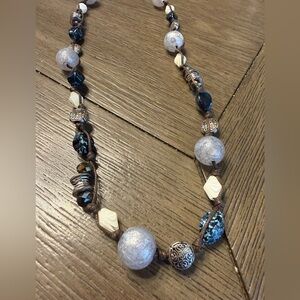 Premier Designs Blue and Silver Statement Necklace
